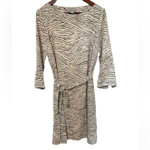 🔥4 for $75🔥 H&M Tiger Stripe dress with belt 3/4 sleeve